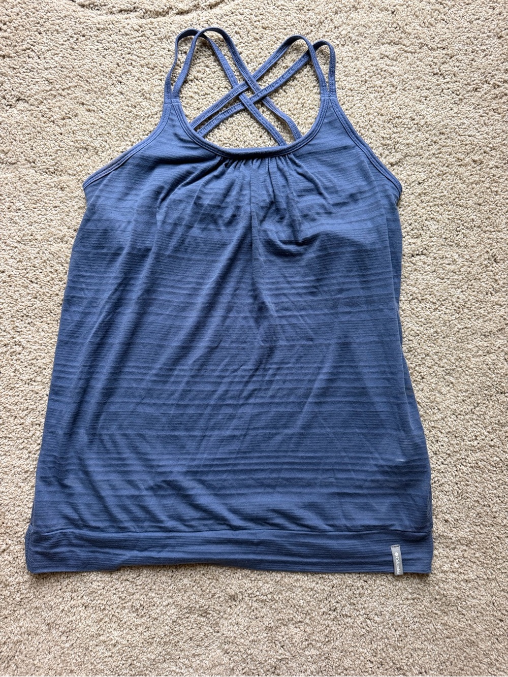 Columbia small camisole racer back tank top blue